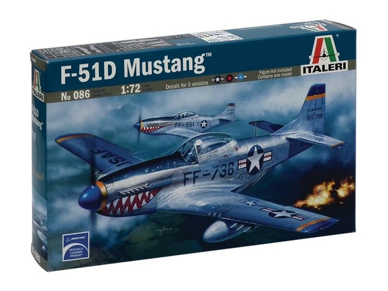 Сборная модель ITALERI 0086ИТ Самолет F51D Mustang, 172