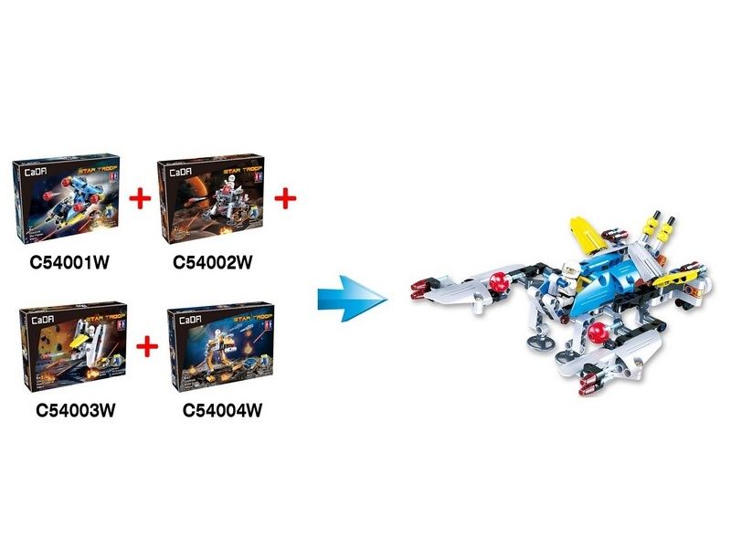 Конструктор CaDA Technic звездный отряд, соберите звездный корабль с C54002W03W04W 94 детали