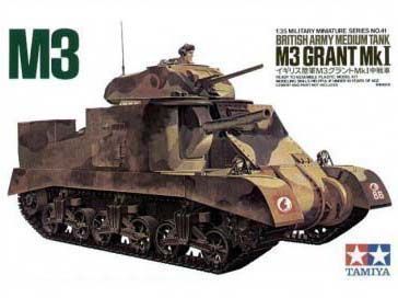 Сборная модель Англ средний танк М3 GRANT Мк I с 1 фигурой 135