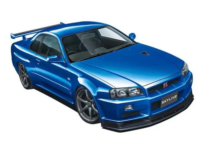 Сборная модель AOSHIMA Nissan Skyline GTR R34 Vspec II 02, 124
