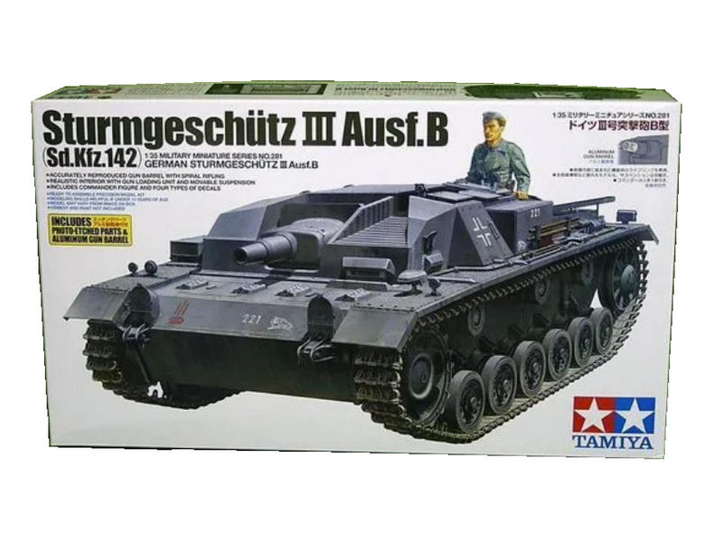 Склеиваемая модель Tamiya 135 Sturmgeschutz III Ausf B с внутринт, металстволом, 1 фиг