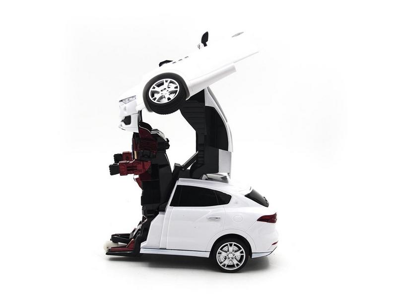 Радиоуправляемый трансформер MZ Maserati Levante White 2392PF 114, стреляет присосками