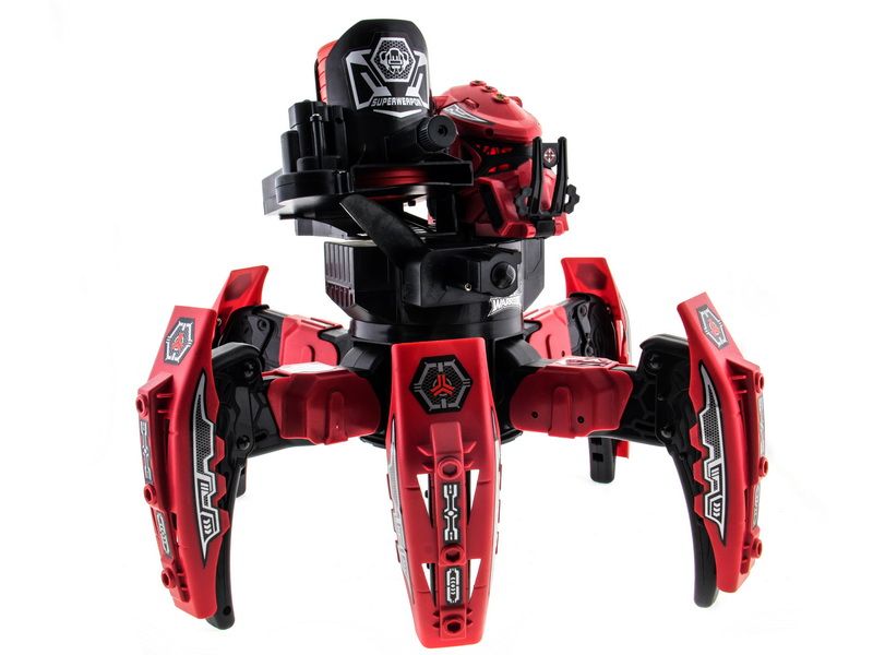 РУ боевой роботпаук Space Warrior, лазер, диски, красный, NiMh и ЗУ, 24G