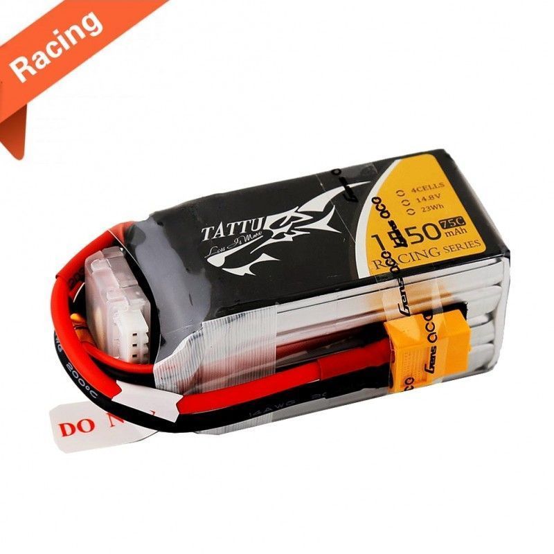 Аккумулятор GensAce LiPo 1550мАч 148В 75C Racing 4S, XT60, EC3, Deans