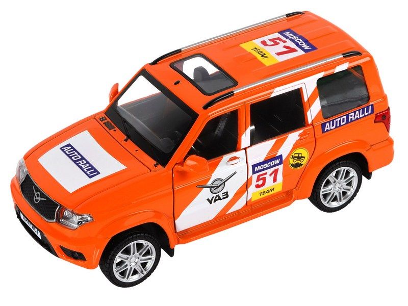 Машина АВТОПАНОРАМА УАЗ PATRIOT RALLY, 126, свет, звук, инерция, вк 24,512,510,5 см