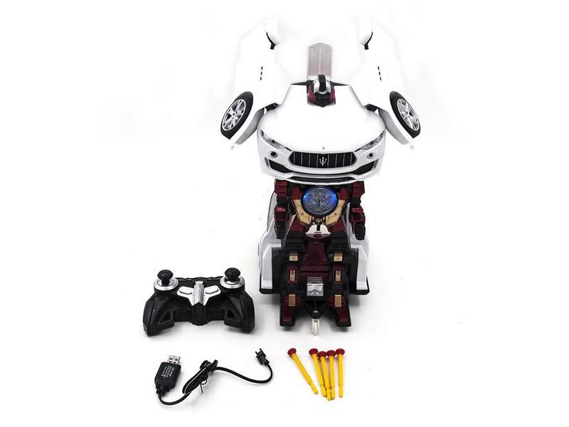 Радиоуправляемый трансформер MZ Maserati Levante White 2392PF 114, стреляет присосками