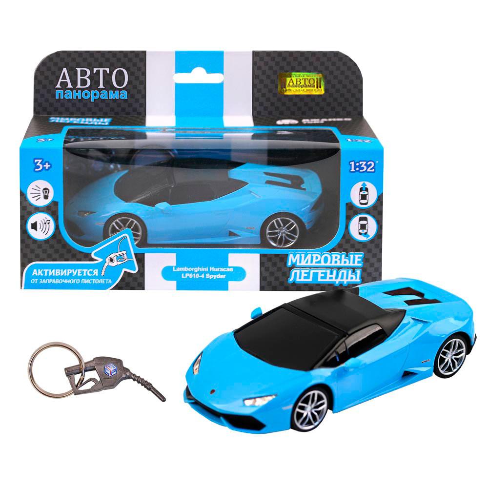 Машинка металл 132 Lamborghini Huracan LP6104 Spyder, голубой, завод от запра