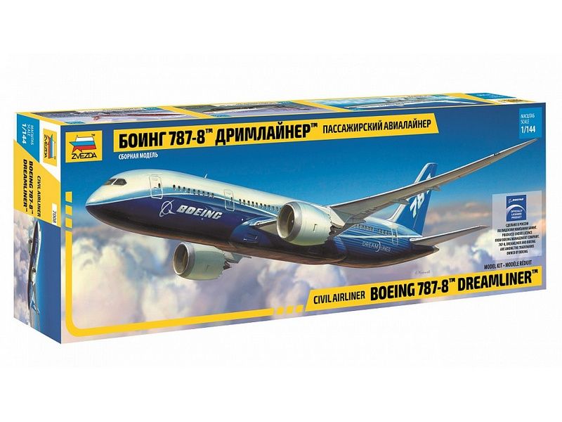 Сборная модель ZVEZDA Пассажирский авиалайнер Боинг 7878 Дримлайнер, 1144