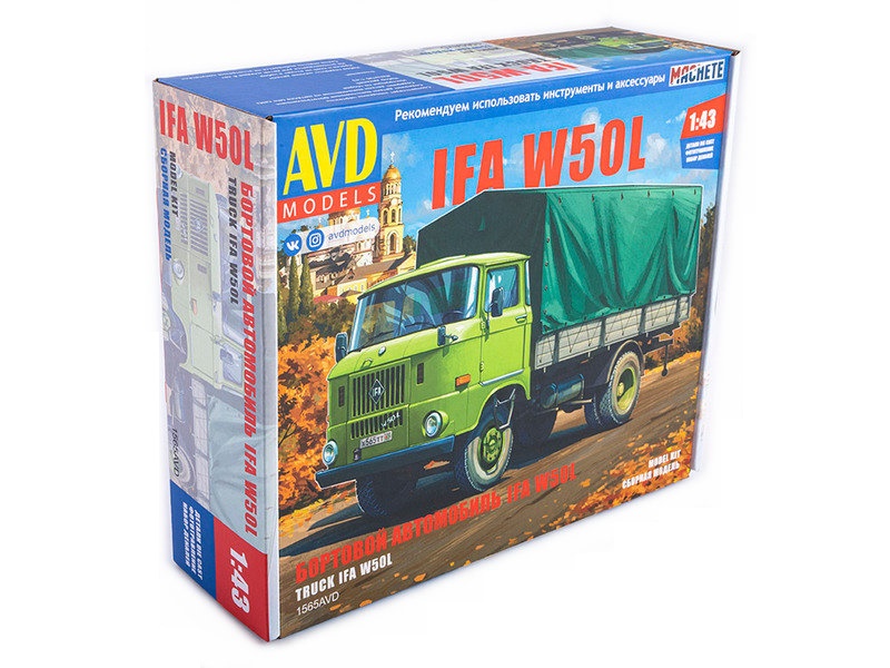 Сборная модель AVD IFA W50L бортовой с тентом, 143