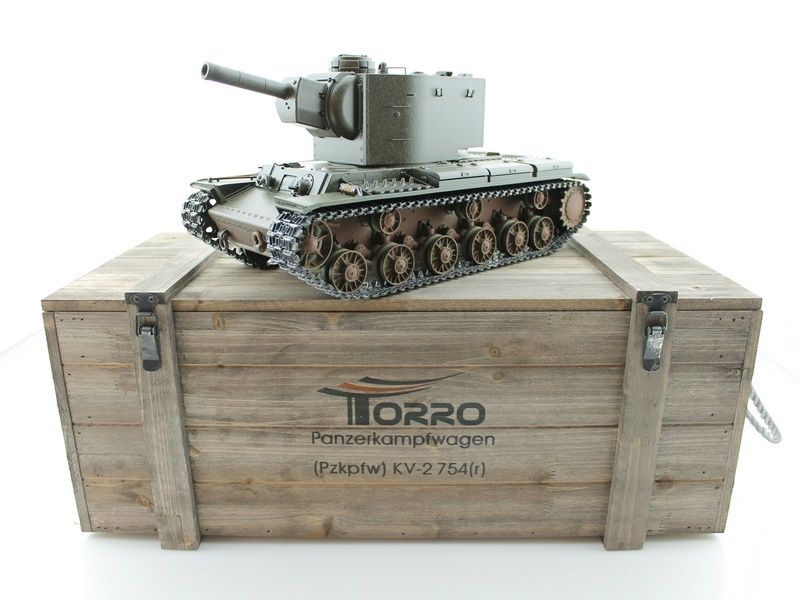 Радиоуправляемый танк Torro КВ2 116 СССР, зеленый, ИКпушка V30 24G RTR