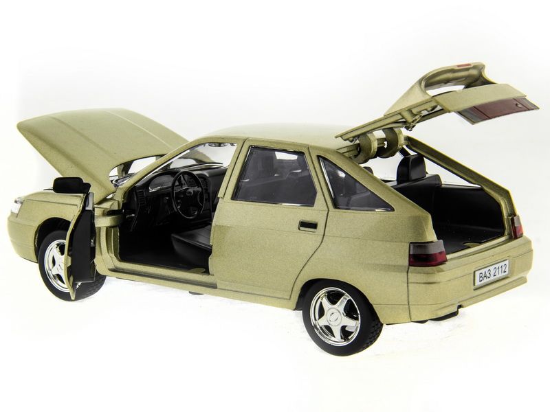 Машина АВТОПАНОРАМА ВАЗ 2112 бежевая,122, инерция, Pull Bаck механизм, вк 101222 cм