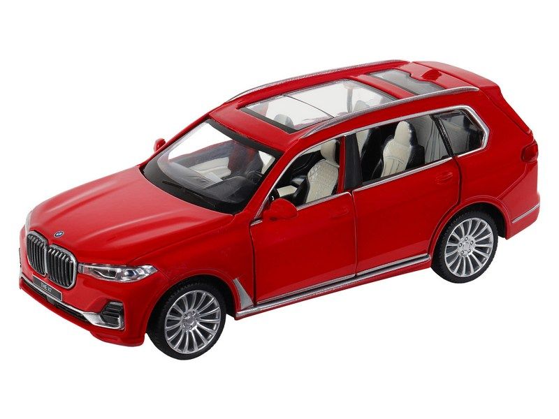 Машина АВТОПАНОРАМА BMW X7, красный, 132, свет, звук, инерция, вк 17,513,59 см