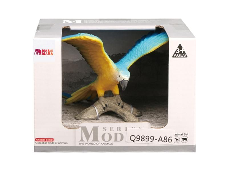 Фигурка игрушка MASAI MARA MM211167 серии Мир диких животных птица Попугай Синежелтый Ара