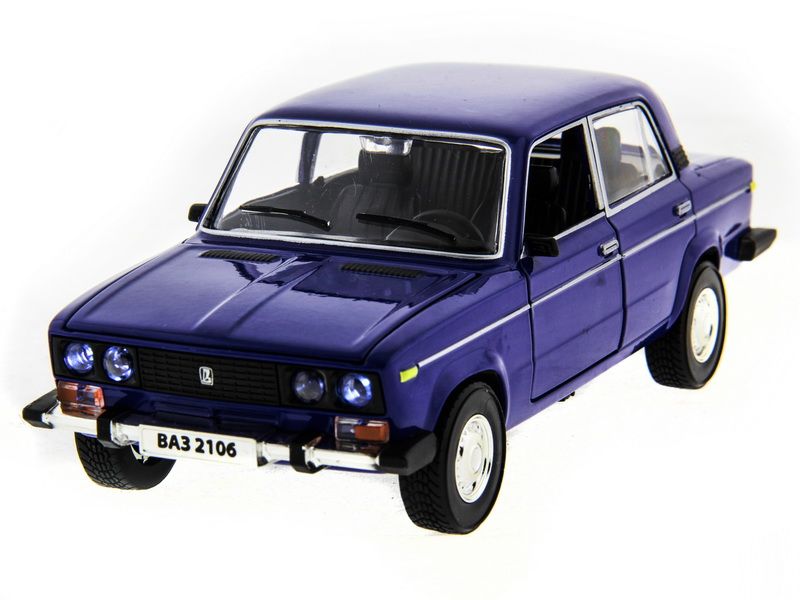 Машина АВТОПАНОРАМА ВАЗ 2106 синяя ,122, инерция, Pull Bаck механизм, вк 101222 cм