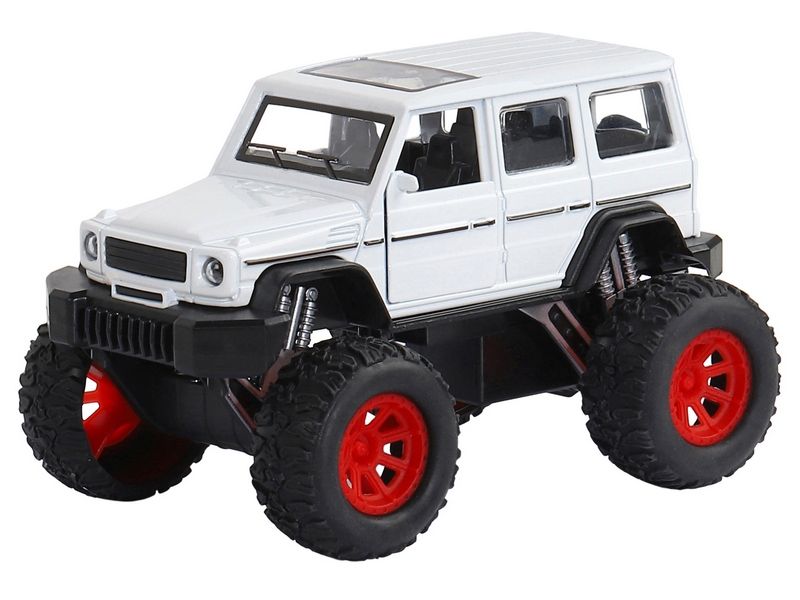 Машина АВТОПАНОРАМА Внедорожник, белый, 132, свет, звук, инерция, вк 191012,5 см