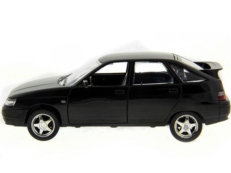 Машина АВТОПАНОРАМА ВАЗ 2112 черная,122, инерция, Pull Bаck механизм, вк 101222 cм