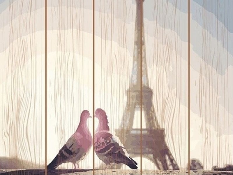 Картина по номерам на дереве 40х50 ГОРОД ЛЮБВИ 24 цвета