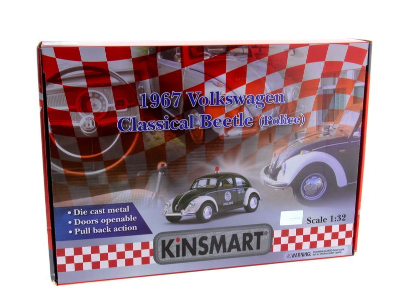 Машина Kinsmart  Volkswagen Classical Beetle Police инерция 112шт 132 бк