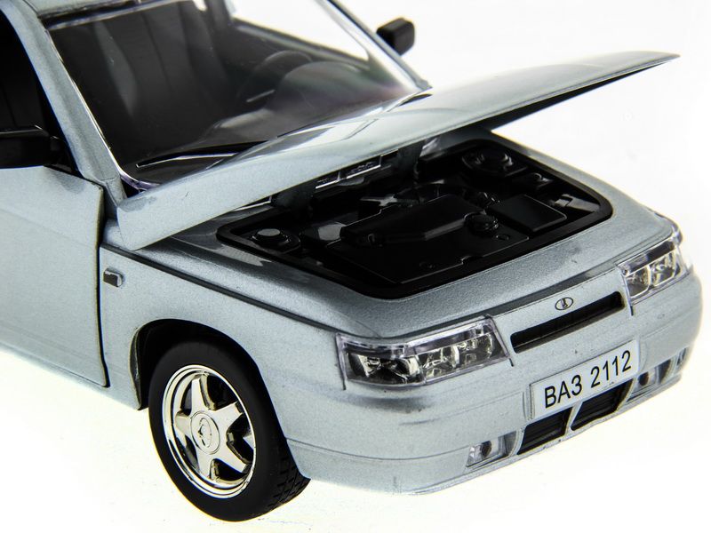 Машина АВТОПАНОРАМА ВАЗ 2112 серебристый,122, инерция, Pull Bаck механизм, вк 101222 cм