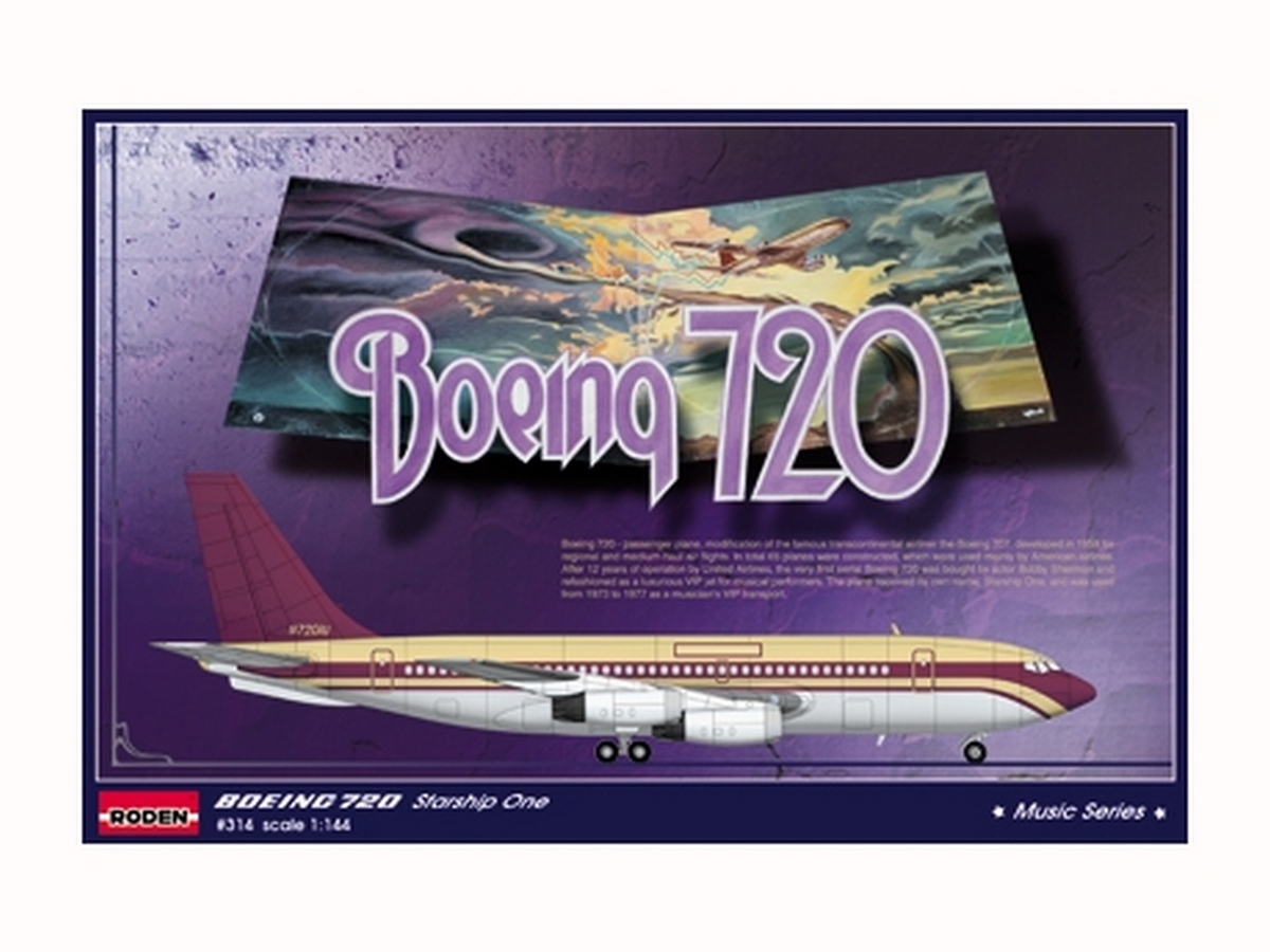 Сборная модель RODEN Rod314 Самолёт B 720 Starship One, 1144