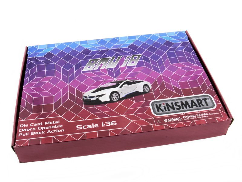 Машина Kinsmart BMW i8 инерция 112шт 136 бк