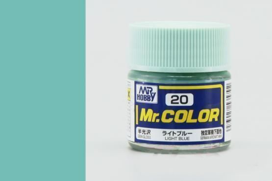 Краска эмаль для пластика тм MRHOBBY  10мл  LIGHT BLUE, шт