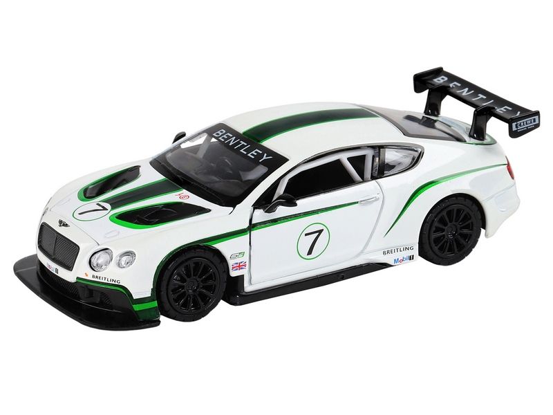 Машина АВТОПАНОРАМА Bentley Continental GT3, белый, 132, свет, звук, инерция, вк 17,513,59 см