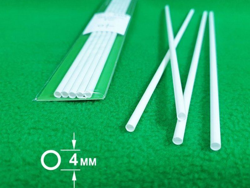 ABS пластик Труба диаметр 4 мм , длина 250 мм, 5 шт