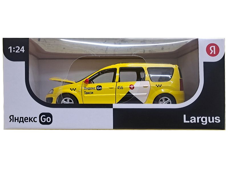 Машина АВТОПАНОРАМА LADA LARGUS Яндекс Go, 124, желтый, озвучено АЛИСой,вк 24,512,510,5 см