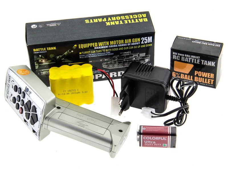 Радиоуправляемый танк Heng Long 124 Leopard A5, стреляет шариками, RTR