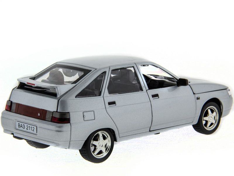 Машина АВТОПАНОРАМА ВАЗ 2112 серебристый,122, инерция, Pull Bаck механизм, вк 101222 cм