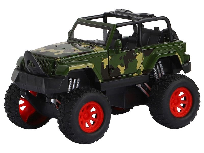 Машина АВТОПАНОРАМА Внедорожник, хаки, 132, свет, звук, инерция, вк 191012,5 см