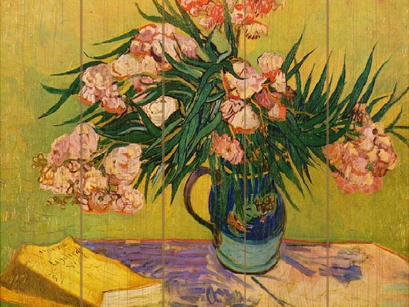 Картина по номерам на дереве 40х50 Натюрморт с олеандром 30 красок