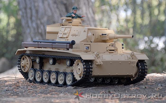 Радиоуправляемый танк Heng Long 116 Panzerkampfwagen III Германия 24G RTR песочный