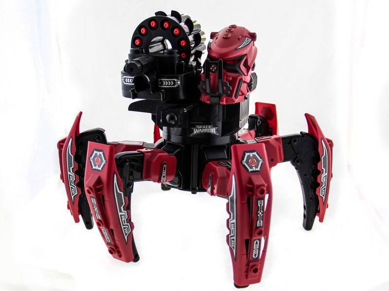 РУ боевой роботпаук Space Warrior, лазер, ракеты, красный, NiMh и ЗУ, 24G