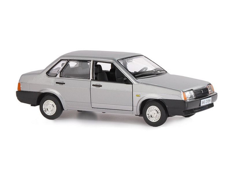 Машина АВТОПАНОРАМА ВАЗ 21099, 122, серебряный, инерция,  вк 24,512,510,5 см