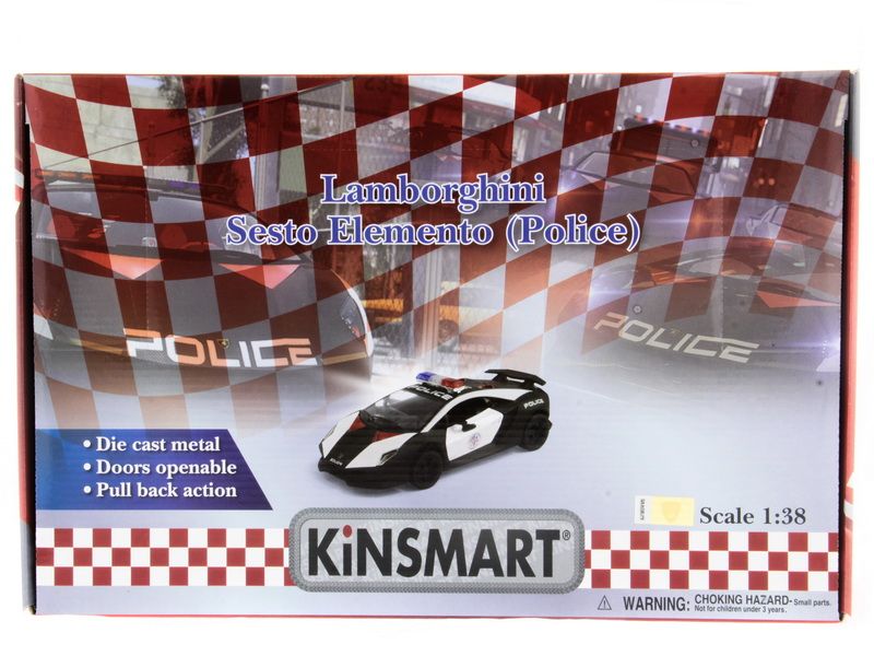 Машина Kinsmart 140 Lamborghini Police Sesto Elemento в асс инерция 112шт бк