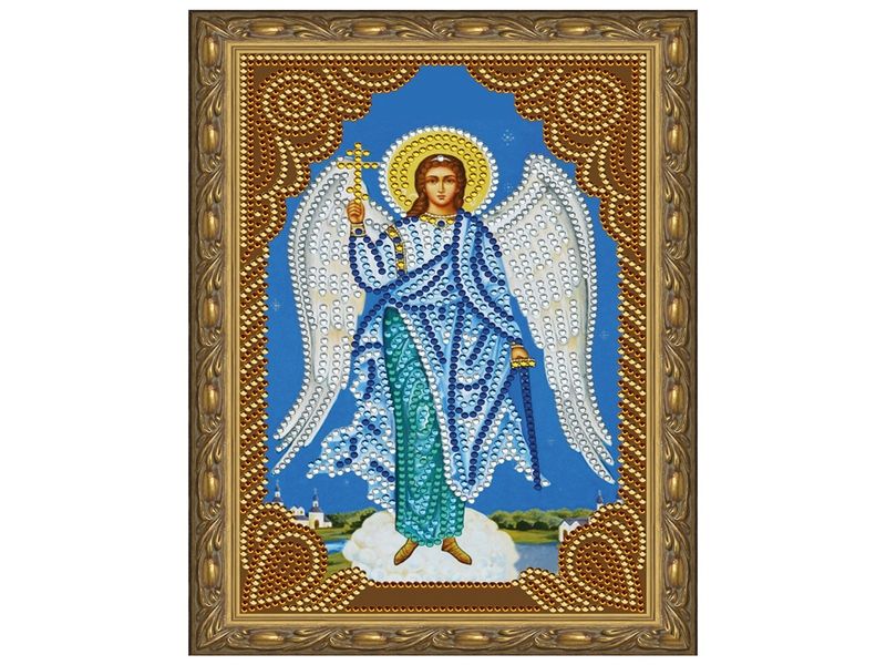 Алмазная 5D мозаика с нанесенной рамкой 20х30 АНГЕЛ ХРАНИТЕЛЬ 9 цветов