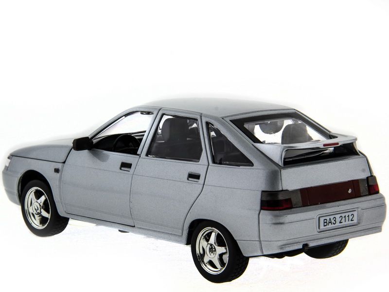 Машина АВТОПАНОРАМА ВАЗ 2112 серебристый,122, инерция, Pull Bаck механизм, вк 101222 cм