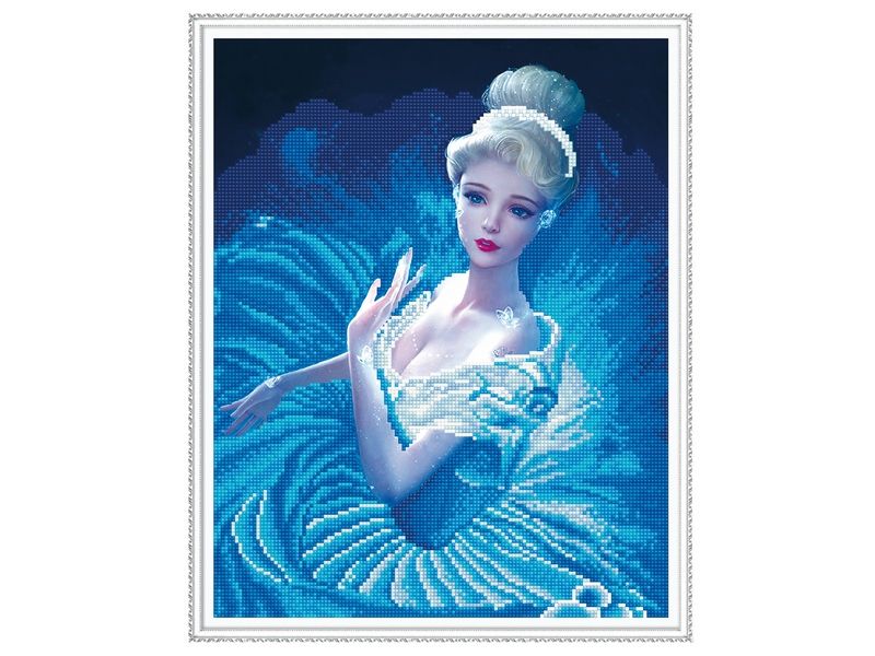 Алмазная мозаика с нанесенной рамкой 40х50 В ВИХРЕ ТАНЦА 12 цветов