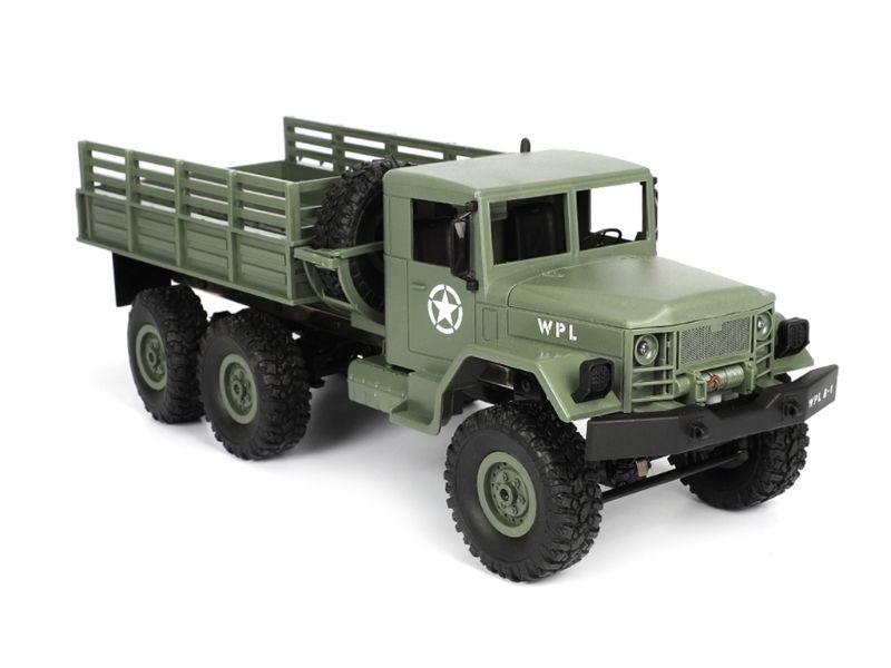Радиоуправляемая автомодель WPL военный грузовик зеленый 6WD 24G 116 RTR