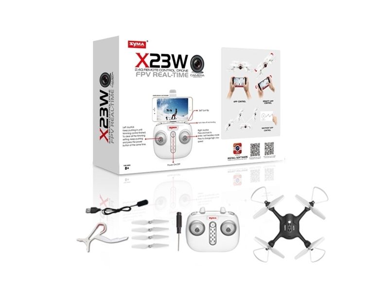 Радиоуправляемый квадрокоптер Syma X23W с FPV трансляцией WiFi, камера 0,3 Мп, 24G RTF