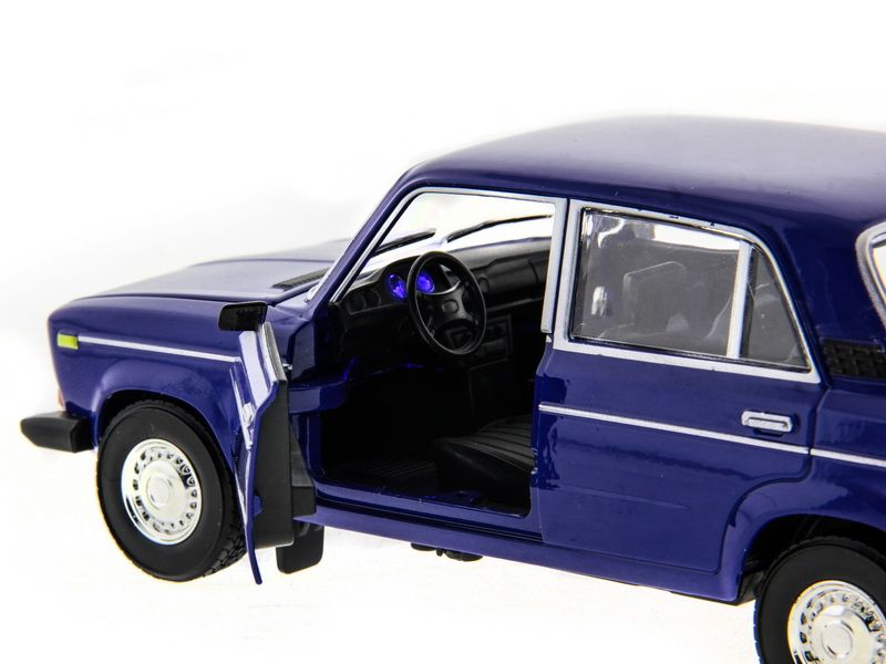 Машина АВТОПАНОРАМА ВАЗ 2106 синяя ,122, инерция, Pull Bаck механизм, вк 101222 cм