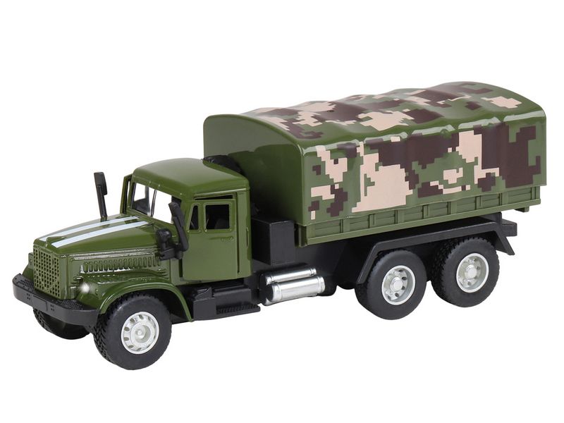 Машина АВТОПАНОРАМА Грузовик, 132, хаки зеленый, свет, звук, инерция, вк 24810 см