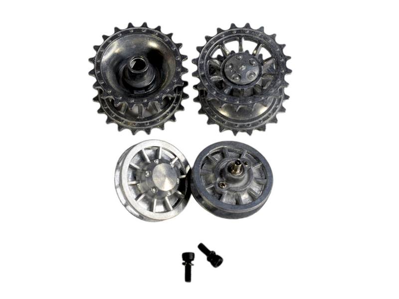 Ведущая звездочка 2 шт и ленивец 2 шт для танка Tiger пластик ранняя версия