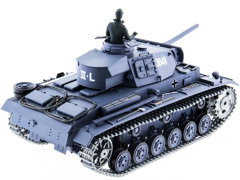 Радиоуправляемый танк Heng Long 116 Panzerkampfwagen III Германия 24G RTR PRO темносерый
