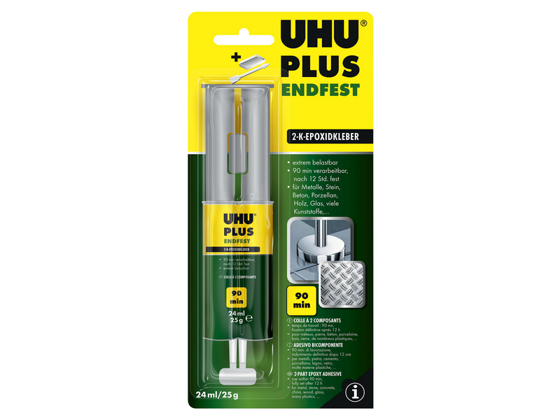 Клей универсальный эпоксидный UHU Plus endfest 90 мин, 25г в шприце