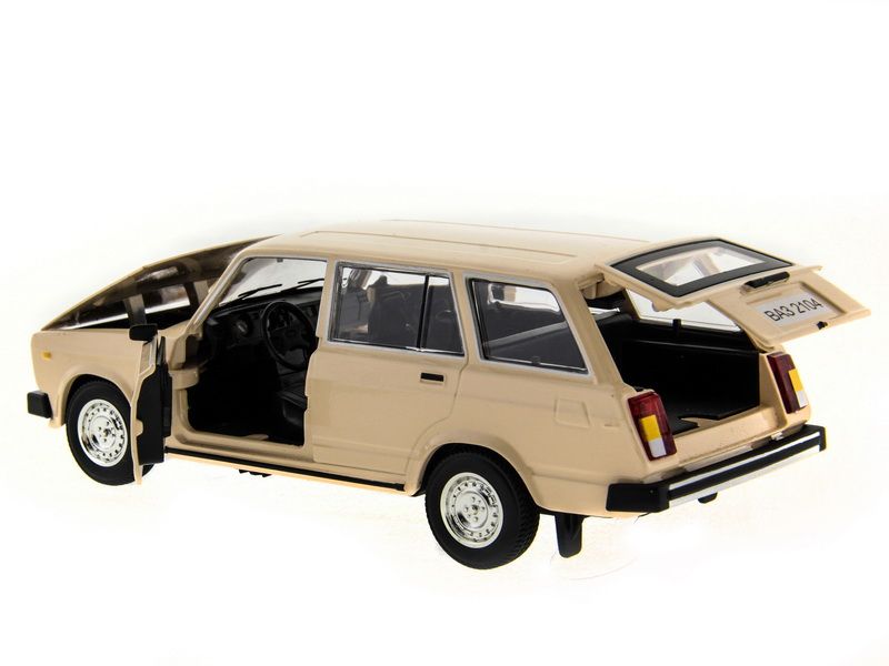 Машина АВТОПАНОРАМА ВАЗ 2104 бежевая,124, инерция, Pull Bаck механизм, вк 101222 cм