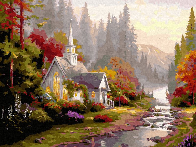 Картина по номерам с цветной схемой 40х50 ДОМ МЕЧТЫ 36 цветов