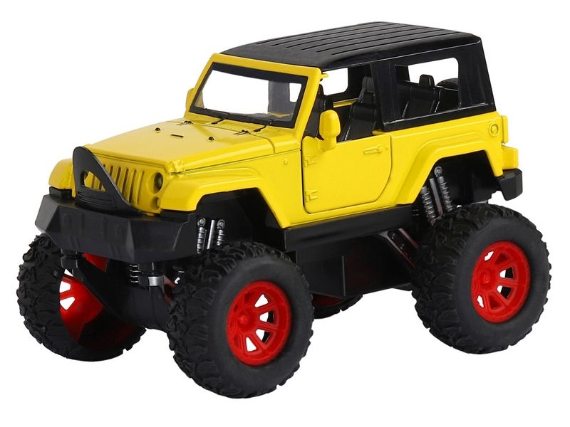 Машина АВТОПАНОРАМА Внедорожник, желтый, 132, свет, звук, инерция, вк 191012,5 см